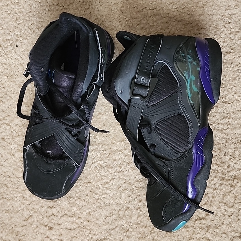 Jordan Retro Black Purple 5Y Boys Girls Shoes